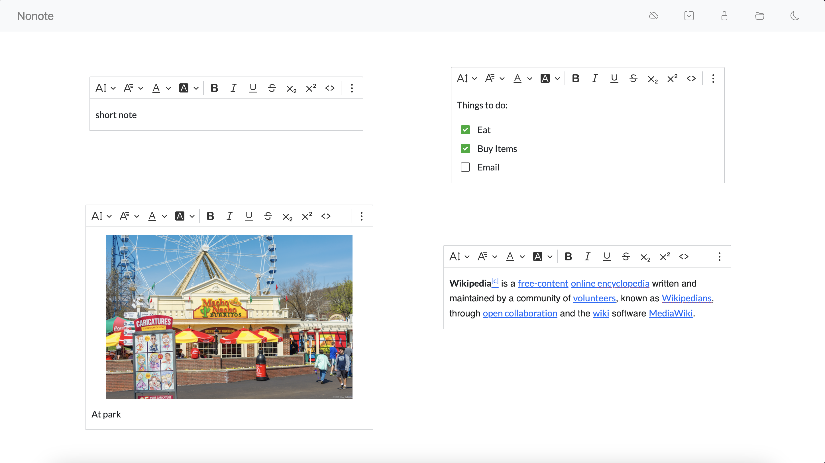Nonote: Minimalistic note taking app